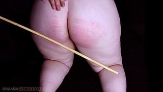 Little FAT WOMAN Teeny Sweetie Spanked, Caned & Finger Poked by Daddy - Gorgeous Caning Marks on PAWG bum - Best Authentic Amateurs BDSM DDLG Porn