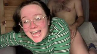 Sexy fresh brunette with humongous melons orgasm on cam for the first time and ENJOYS it