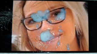 Sperm on my ex GF face! | spunk tribute | humongous cums on with precum splooge on her beautiful face
