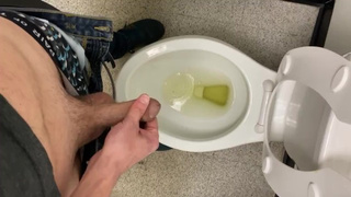 Taking a nice piss in public restroom at work felt so fucking good moaning relief empty bladder