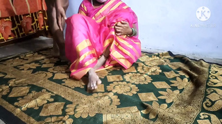 Indian whore in pink saree hard fucking
