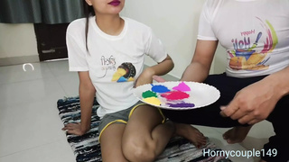 Sex in Holi festival enjoyed big meat in vagina and anal