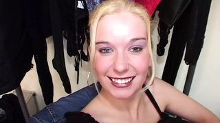 A attractive blonde bitch from Germany gets gangbanged