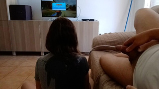 I secretly urinate on my gf while she plays the console (First part)