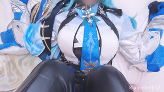 Genshin Impact Eula cosplaying bare sex cream-pie compilations.