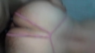 SELF PERSPECTIVE I video my gf with her cell phone with her thong open while we web-cam