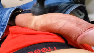 Real Homemade Massage Gun On Prick Through Jeans Amateur Porn