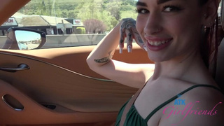 Ass the scenes with Delilah Day on vacation rubbing your schlong and teasing in the car