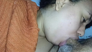 deep throat of the chick, goes all the way, drooling and swallowing hard