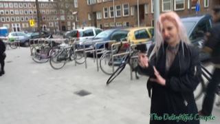 Sweet Tattooed Ex-Gf doing her first Cumwalk in Amsterdam