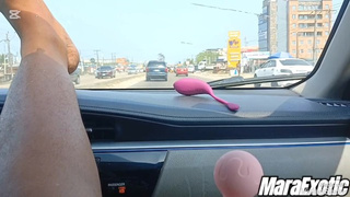 Horny Fat woman African Milf Masturbating in Lagos Traffic - Mara Exotic