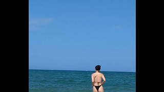 Fucking my Japanese gf in a tent on a public beach. I sperm inside!