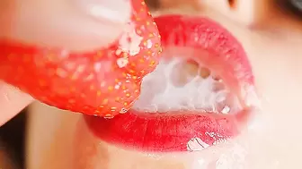 STRAWBERRIES WITH CUM-CREAM. a Delicacy Story of Food and Sperm Fetish. CIM