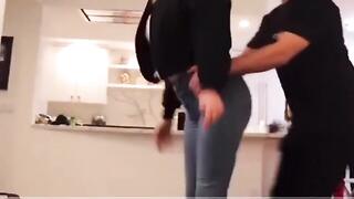 YouTuber Humps Girlfriend with Big Tits and Tight Jeans