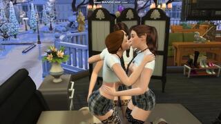 3 Girlfriends have a Lot of Fun WIth each Other's Pussies in a Alluring Lesbo Threesome (Sims four)