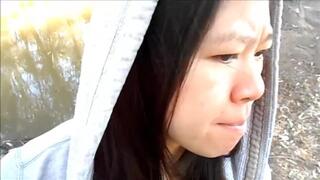 Japanese Woman Swallowing Males in the Park in Broad Day Light