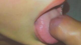 First time sperm swallow, she gives the best sloppy oral sex ever